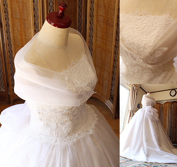 ショールカラー オーガンジー 2WAY