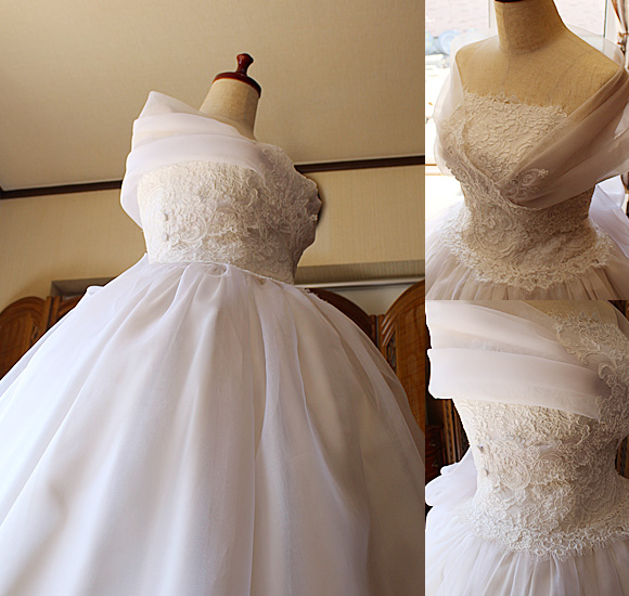 立体裁断 フルオーダーメイド ウェディングドレス 美しいボディーライン