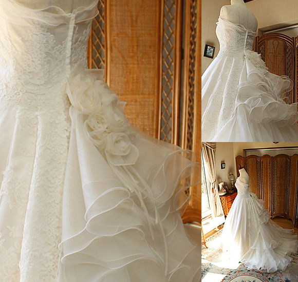 バラのコサージュ シルクオーガンジー