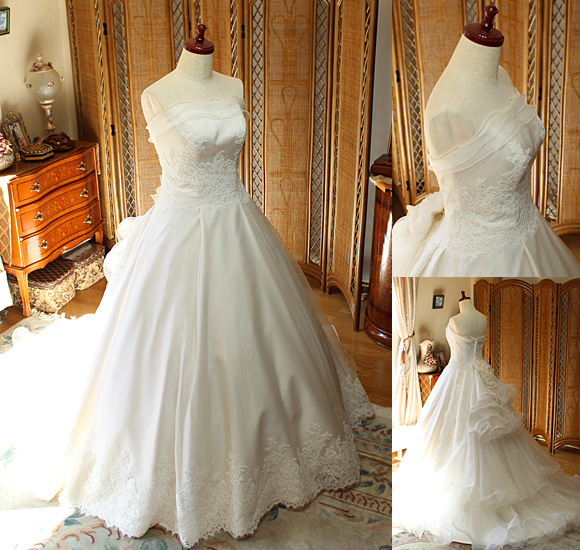 ウェディングドレス Aライン シルクオーガンジー オーダーメイド