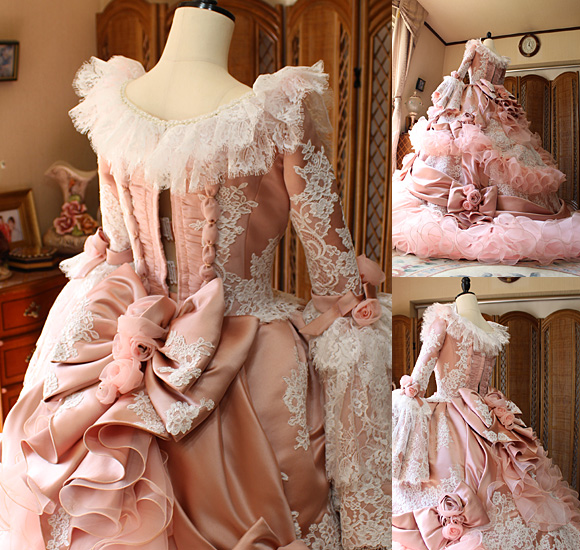 トップス 背後 デザイン リボン コサージュ