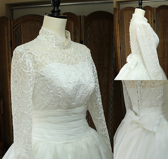 スタンドカラー ロングスリーブ ビスチェ