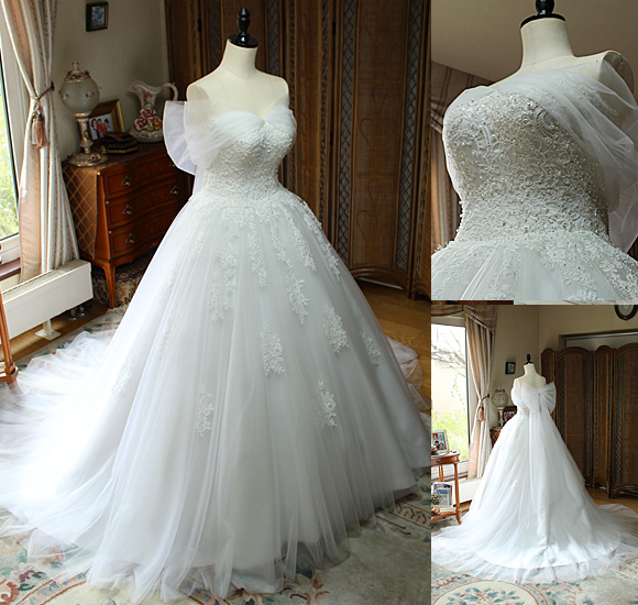 オーダーメイド ウェディングドレス ギャザー Aライン