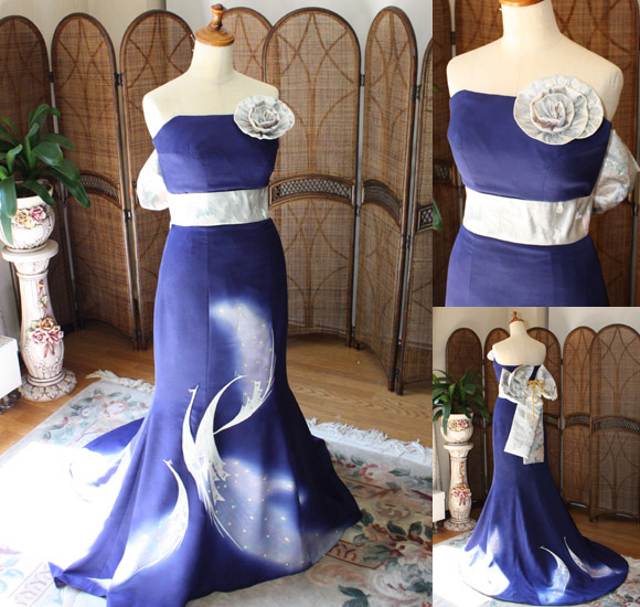 着物ウェディングドレス マーメイドライン オーダーメイドのリメイク製作 札幌市の花嫁ドレス