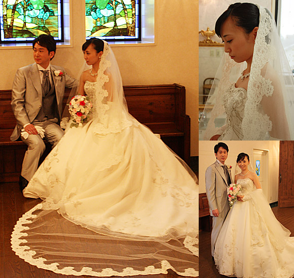 ウェディングドレス オーダーメイド マリアベールが映えるドレス