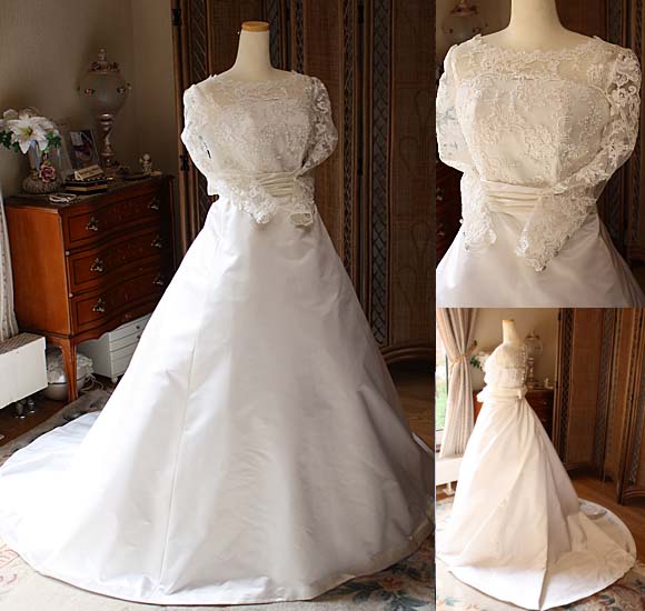 Aラインのウェディングドレス ロングスリーブ オーダーメイド 札幌