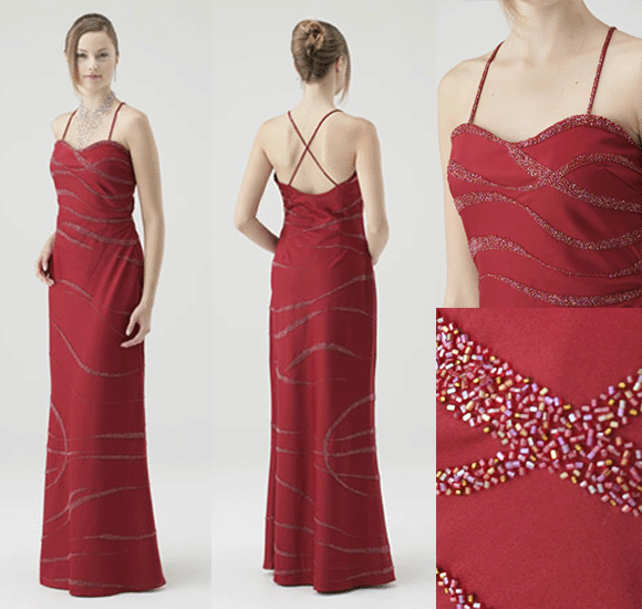 ロングドレス ワイン
