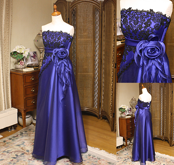 ロングドレス ネイビー オーダーメイド