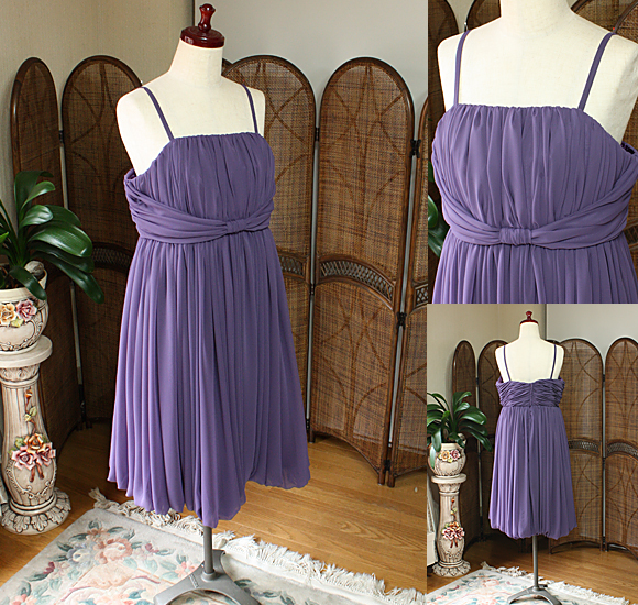 パーティードレス 結婚式のゲストドレス パープル