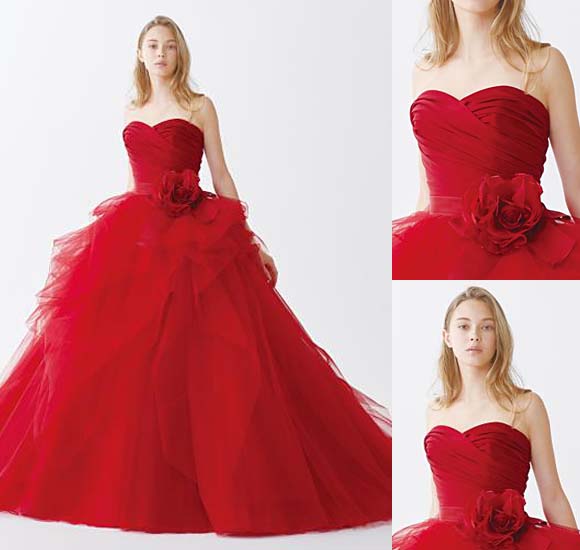 カクテルドレス レッド