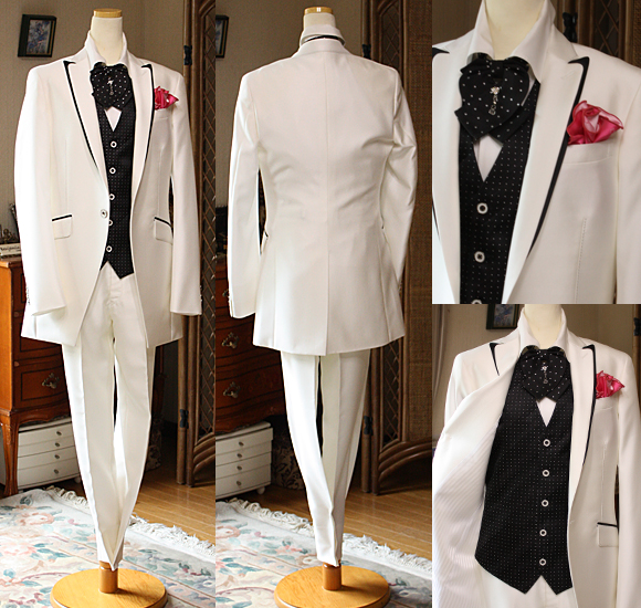 チュニックタキシード アルピンホワイト レンタル セミオーダー販売