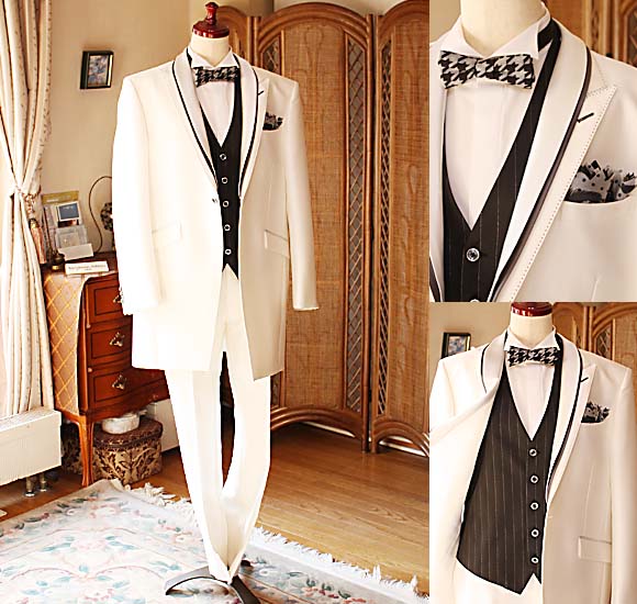 ロング チュニック タキシード シェリーホワイト レンタル セミオーダー販売