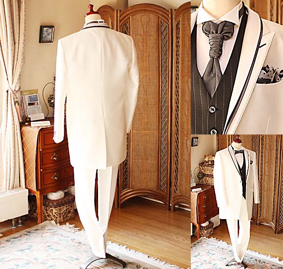 ロング チュニック タキシード シェリーホワイト レンタル セミオーダー販売