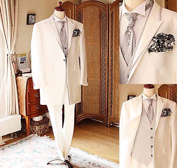 ロング チュニック タキシード ミストホワイト レンタル セミオーダー販売