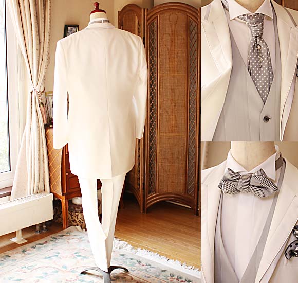 ロング チュニック タキシード ミストホワイト レンタル セミオーダー販売