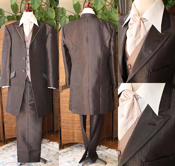 ロングタキシード クリスタルブラウン レンタル セミオーダー販売