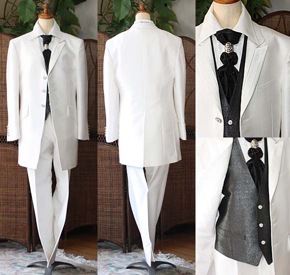 ロングタキシード ハイパーホワイト レンタル セミオーダー販売