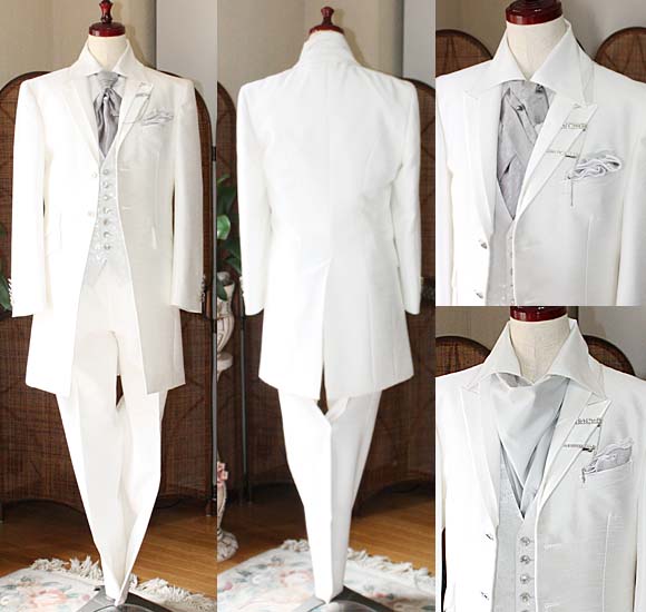 ロングタキシード シャイニーズラブホワイト レンタル セミオーダー販売