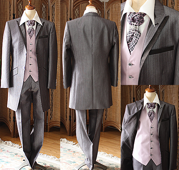 ロングタキシードモーニング スモーキープラムショコラ レンタル セミオーダー販売