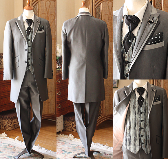 ロングタキシード フォギーピーコックグレー レンタル セミオーダー販売