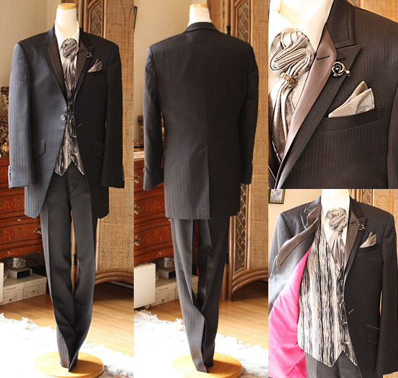 タキシードモーニング ビンテージローズモカ レンタル セミオーダー販売