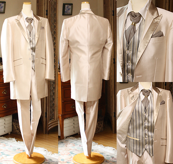 ロングタキシード トパーズシャンパン レンタル セミオーダー販売