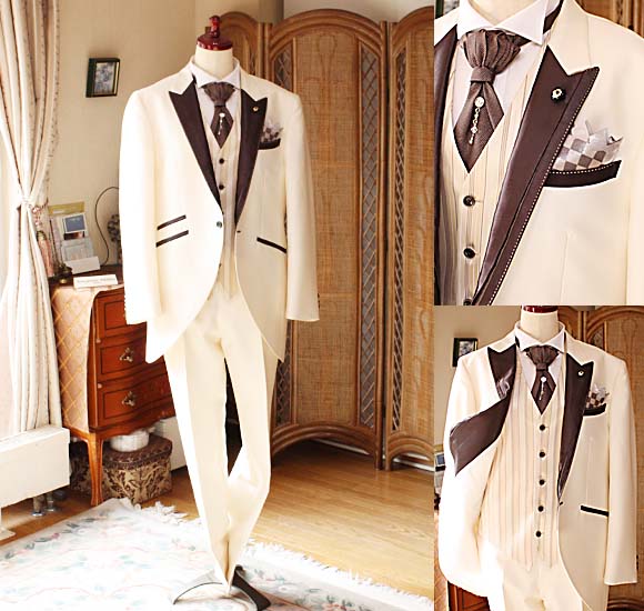 モーニングコート キャメルホワイト レンタル セミオーダー販売