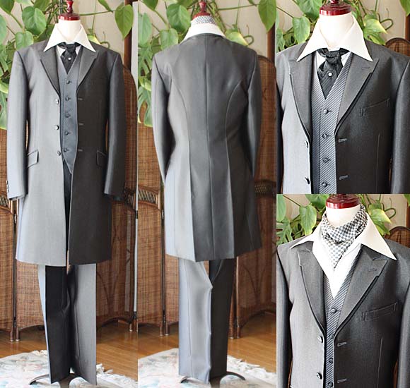 ショートフロックコート チャコールグレー レンタル セミオーダー販売