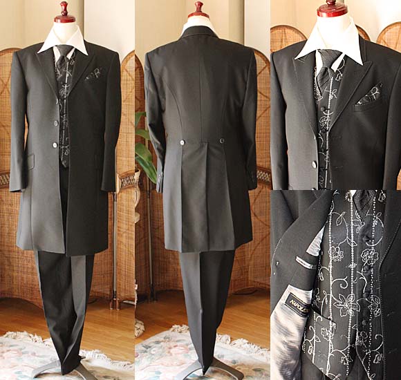 ショートフロックコート パールブラック レンタル セミオーダー販売