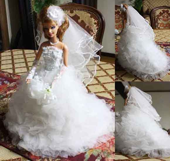 ウェディングドール ミニチュアウェディングドレス製作