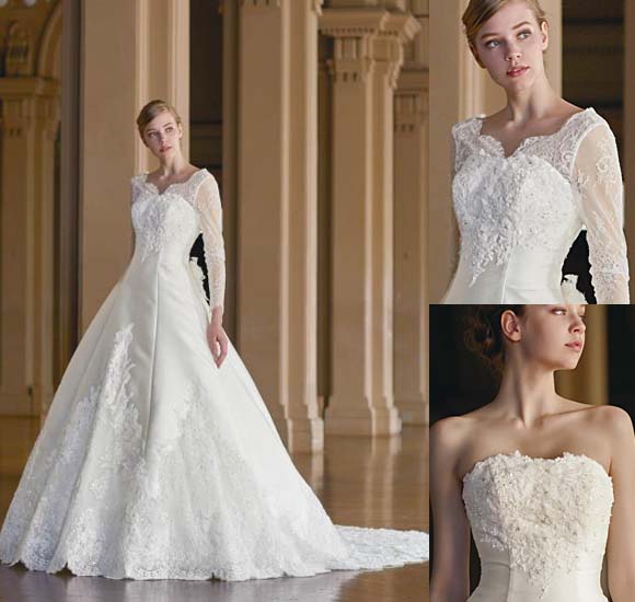 ウェディングドレス プリンセスライン ロングスリーブ