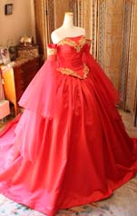 カクテルドレス レッド お色直しドレス 中世ヨーロッパ アンティーク オーダーメイド 京都市