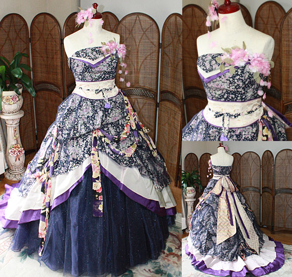 和装カクテルドレス ネイビー