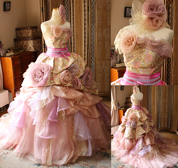 和装カクテルドレス ピンク