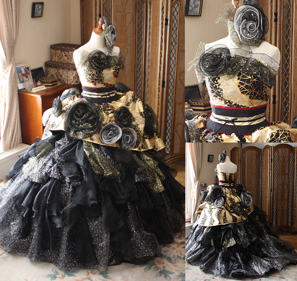 和装カクテルドレス ブラック